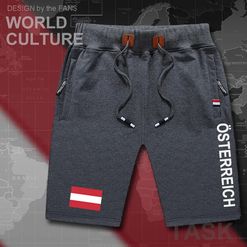Австрия мужские пляжные шорты новинка с флагом одежда на молнии карманом пот