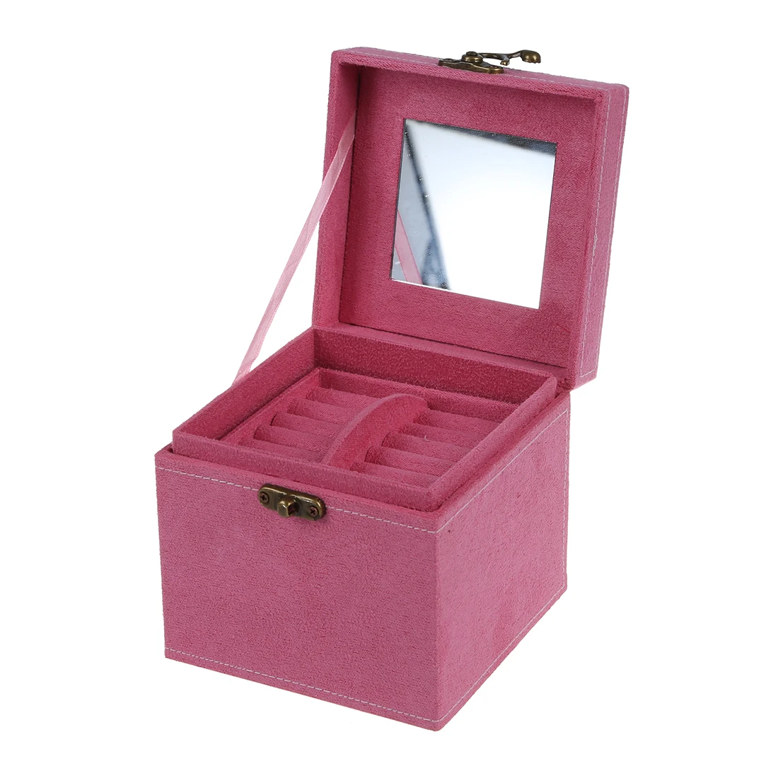 Retro Jewelry Box Case Storage Organizer Makeup with Lock - Pink | Украшения и аксессуары