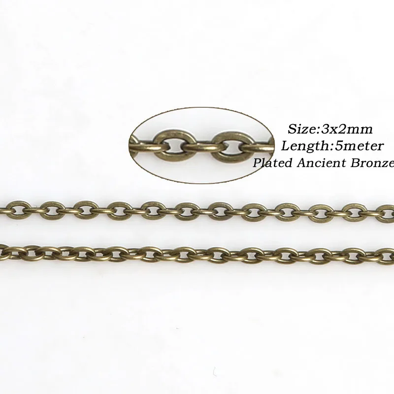 New 3x2mm 5 meter Iron Metal Chains Findings Necklace For Bracelet Jewelry Making Materials DIY | Украшения и аксессуары
