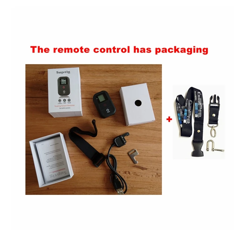 has packing Герой 8 шнурок на шею для камеры с выпуском пряжки+ wifi смарт-пульт для Gopro Hero Go pro 8 7 черный 6 5 4 Session аксессуары - Цвет: has packing