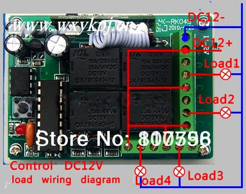 Лучшая цена Новый DC 12V 10A 4 канала обучения код RF беспроводной пульт