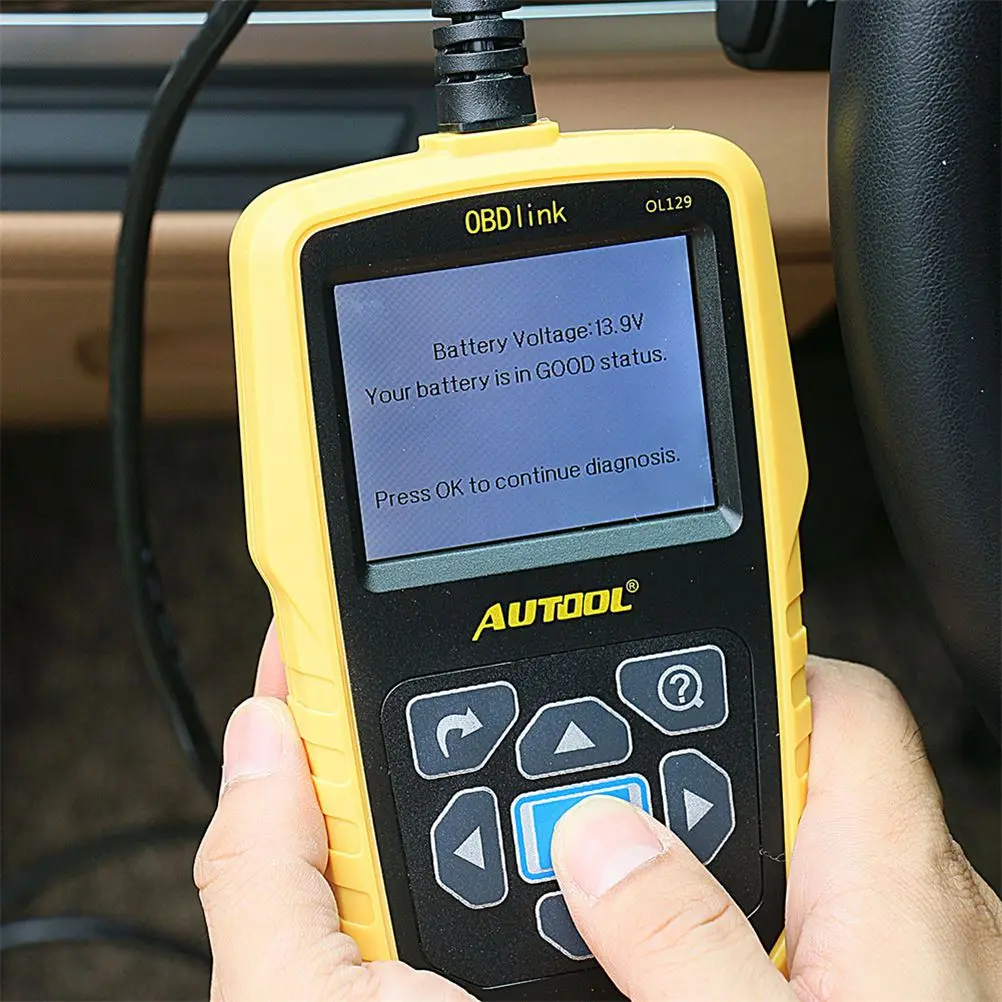 AUTOOL OL129 считыватель кода для батареи монитор и OBD/считыватель EOBD сканер Авто