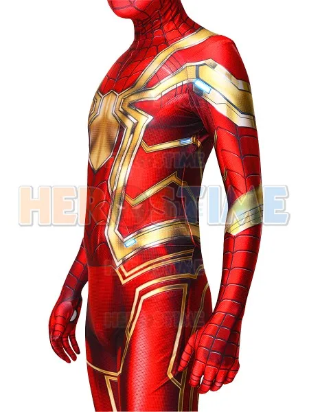 Новейшее железо, красный золотой костюм Человека-паука, MCU, Человек-паук, 3D оттенок, полный корпус, спандекс, лайкра, зентай, костюм супергероя