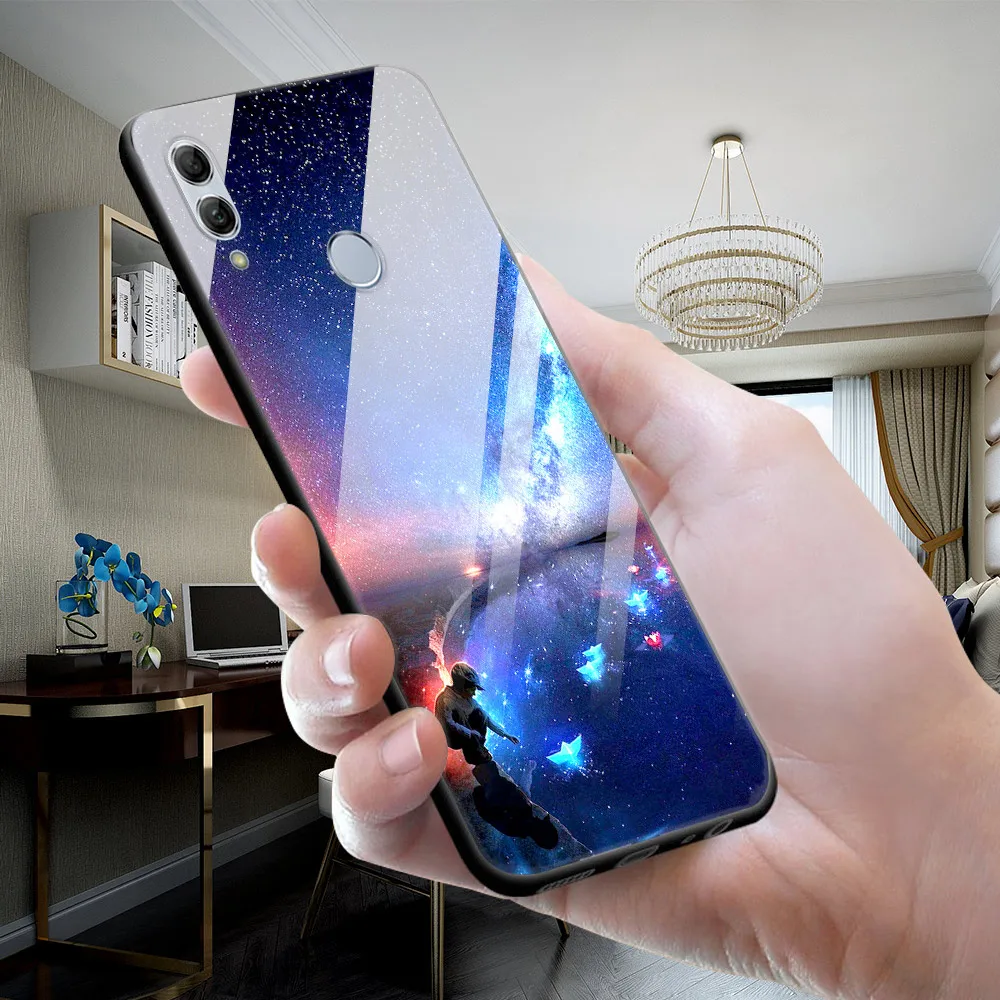 Чехол из закаленного стекла для Huawei Honor 7C 7A Pro 7 A Y5 Lite Y6 Prime 2018 Y7 2019 Y9 мягкий