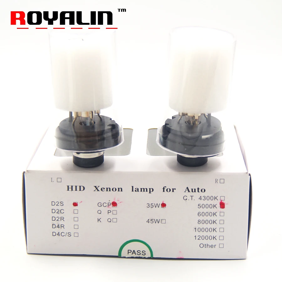 ROYALIN HID D2S Xenon для лампы Cnlight с металлическим держателем 35 Вт AC Автомобильные фары 3000 К 4300 К 5000 К 6000 К автомобильный Стайлинг модификация