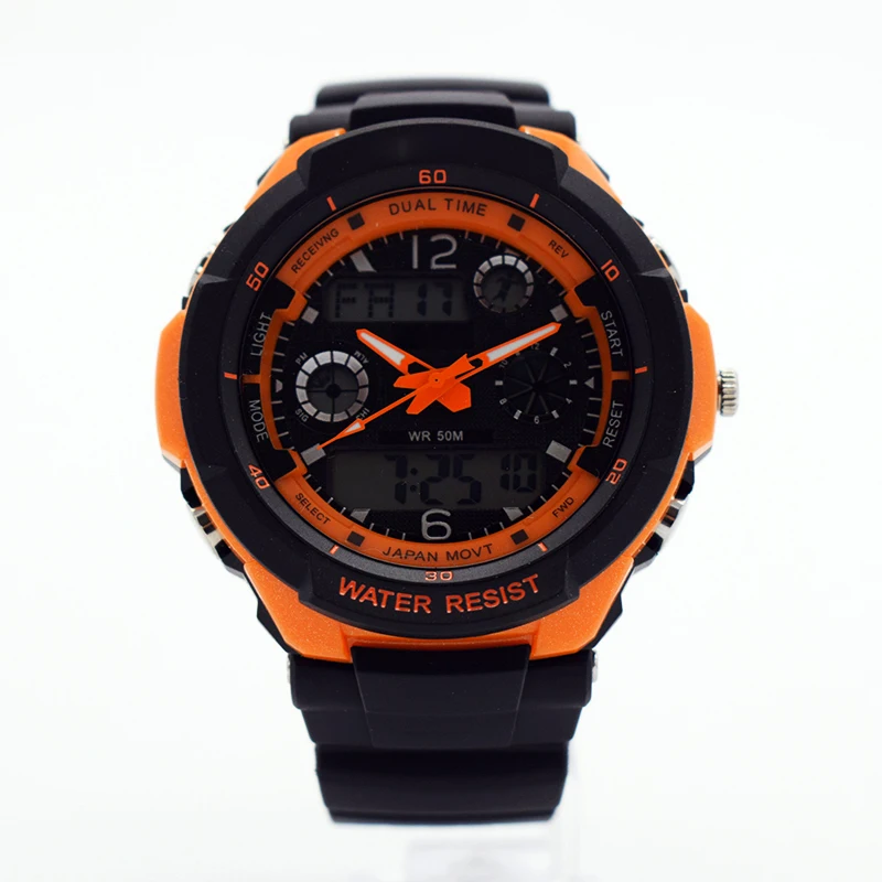 BOUNABAY Водонепроницаемые часы для мужчин оригинальные мужские часы esportivo мужские верхние бренды цифровые часы военные часы оранжевые плавать saat on.