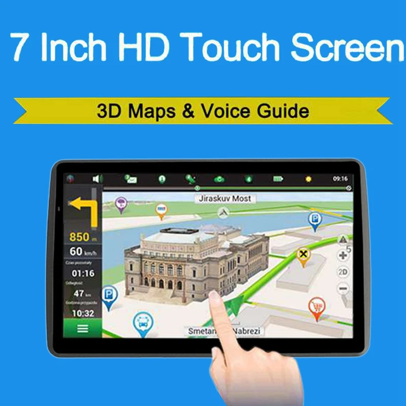 7 дюймовый автомобильный Gps навигатор емкостный Экран 8G 256Mb Mp3/Mp4 голос дальнего