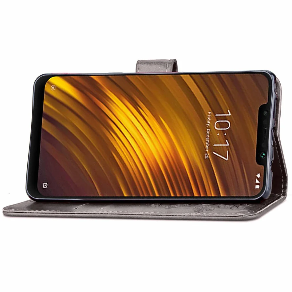 Чехол-книжка для Xiaomi Pocophone F1 чехол-бумажник из искусственной кожи Poco чехол с