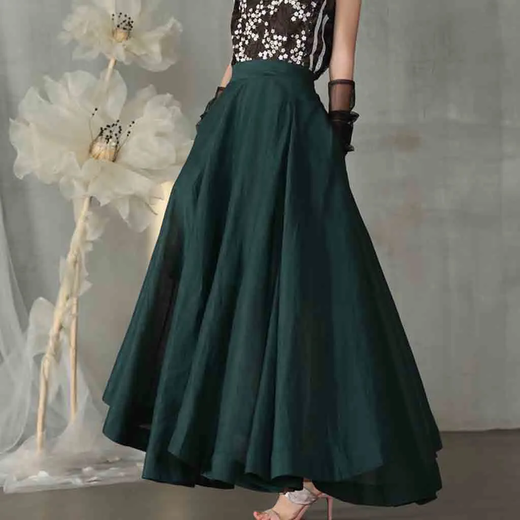 Женская модная юбка трапециевидной формы с высокой талией на молнии эластичная