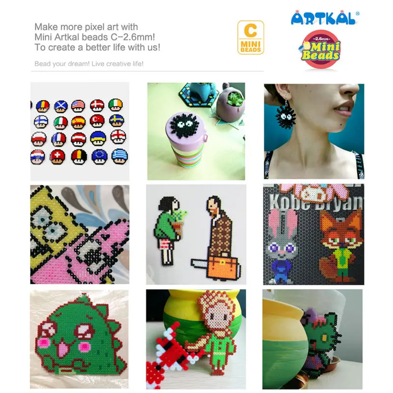 Artkal 10 цветов набор коробок для хранения мини-бусины Хама Diy креативные