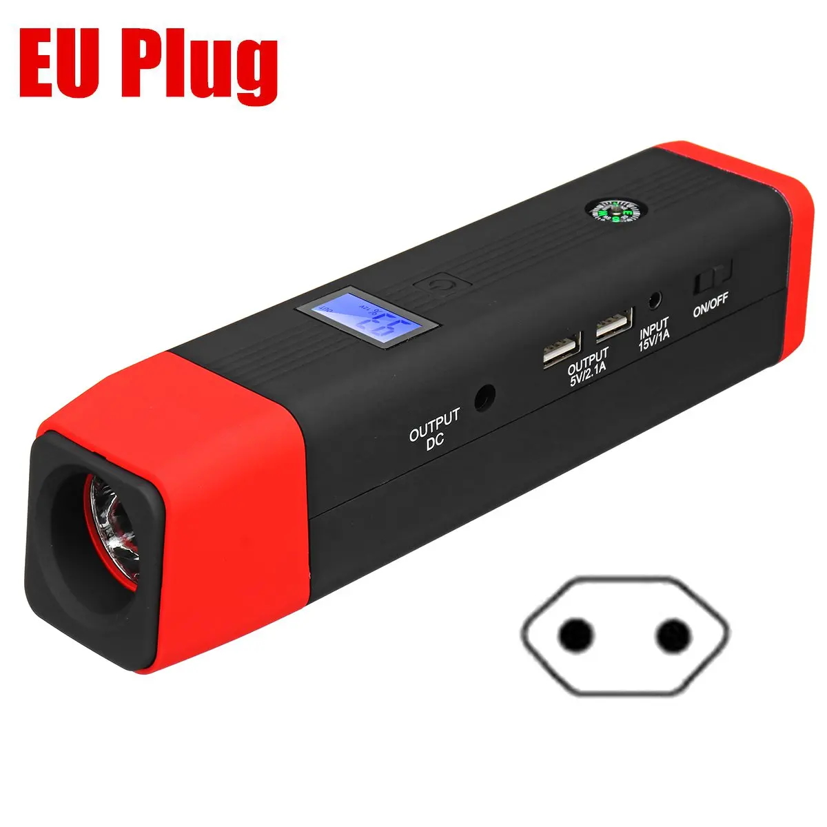 Red Black EU Plug Многофункциональное пусковое устройство 99800 мА/ч, 12 V 2USB 500A портативный автомобильный аккумулятор бустер зарядное устройство усилитель Мощность power Bank пусковое устройство - Цвет: Red Black EU Plug