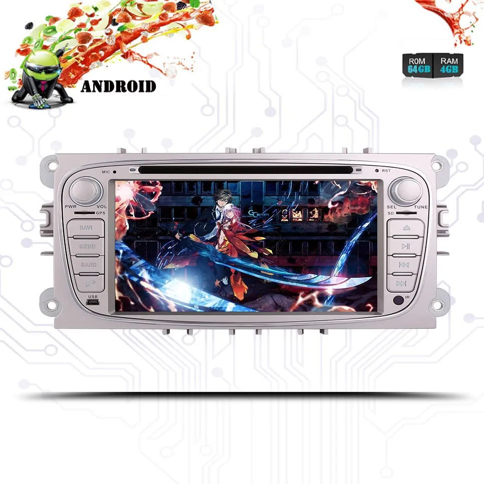 Android 9 0 HD 1024*600 автомобильный dvd-плеер радио для FORD/Focus/S-MAX/Mondeo/C-MAX 3/4G WIFI GPS навигация