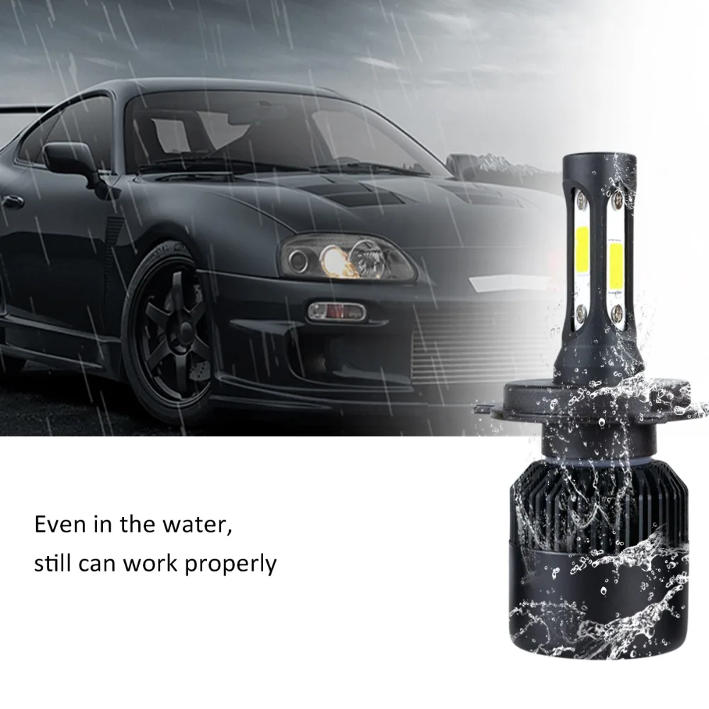 Acoosun светодиодный H1 H4 H7 12 V авто фар лампа 72 W фары для 8000LM свет 9005 9006