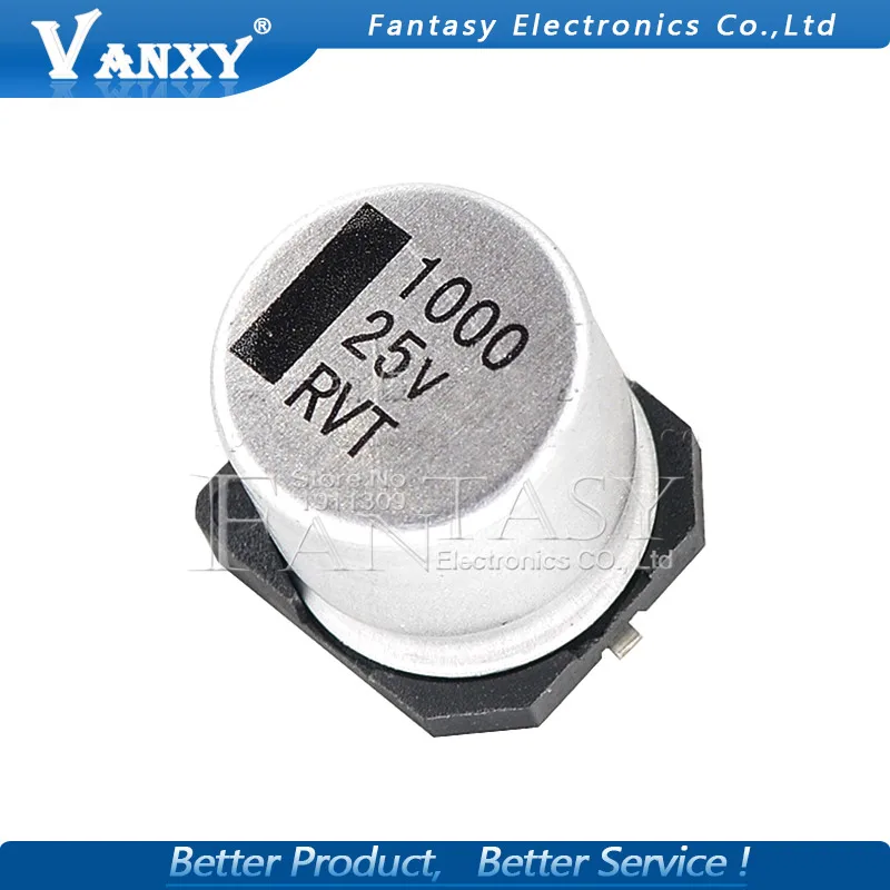 10 шт. электролитический конденсатор 25V1000UF 12*13 мм SMD алюминиевый 1000 мкФ алюминиевая