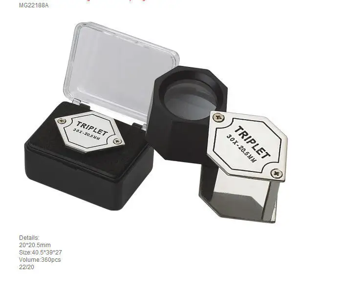Бесплатная доставка Профессиональный драгоценный камень Лупа тройка 30x-20.5мм