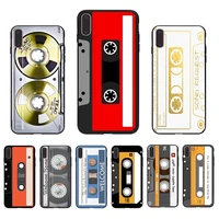 imido audio cassette design black silicone half wrapped case for iphone apple 5 6 7 8 5s6s x xs xr xsmax 66s78plus se shell