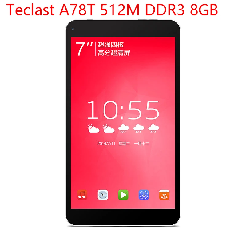 7 дюймов планшет ПК Teclast A78T Android 4 RK3126 Quad Core 512 М DDR3 Ram 8 GB NAND Rom 1024*600 TN Экран OTG 2000 мА/ч