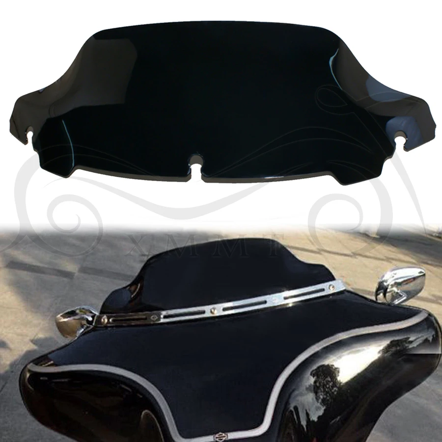 7 дюймов черный мотоцикл волна лобовое стекло для Harley Touring Street Electra Glide FLHX FLHT