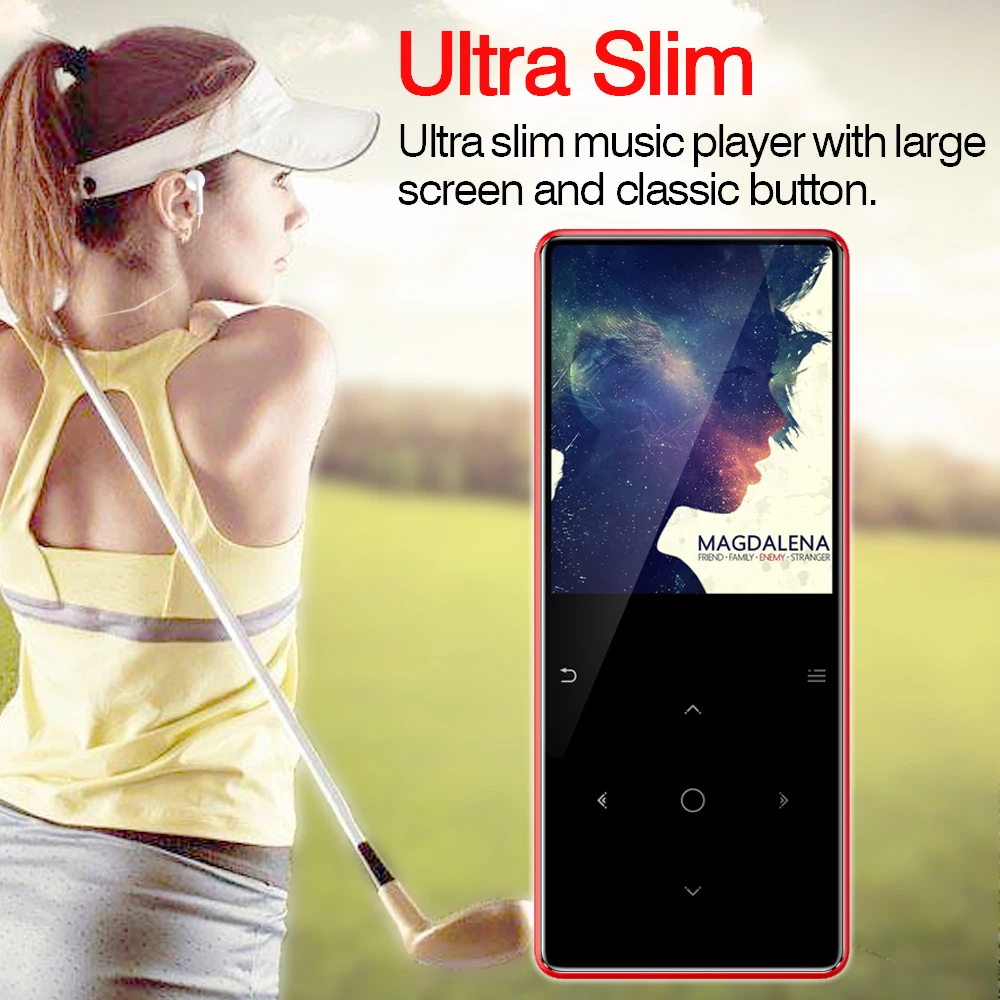 MP3 Player with bluetooth and built-in Speaker touch keys fm radio ebook mini USB music slim portable metal 16GB 32GB | Электроника