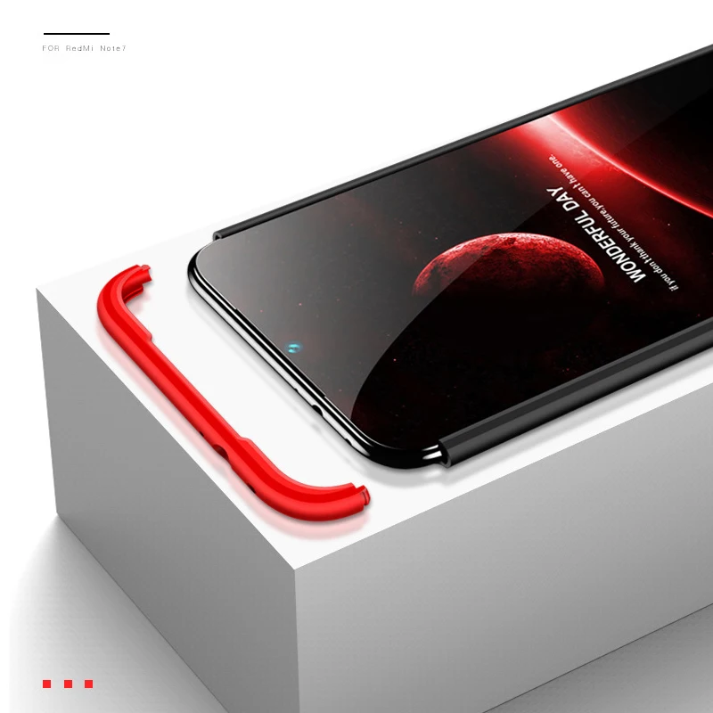 Пластиковый жесткий чехол 3 в 1 с полной защитой на 360 градусов для Xiaomi Redmi Note 7