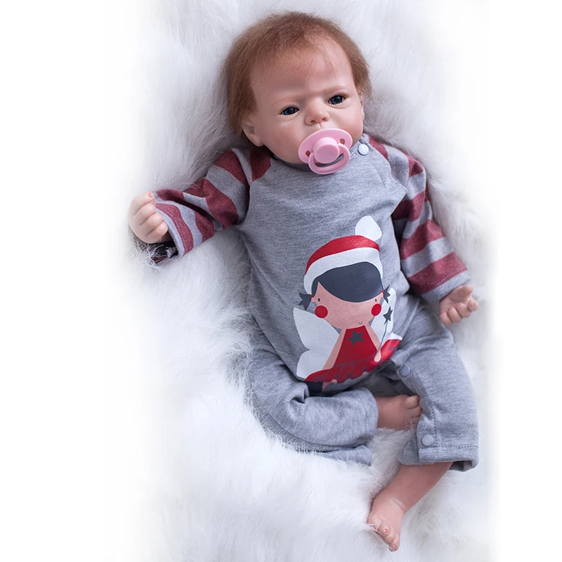 22 дюймов Reborn Baby Doll ручной работы Мягкие силиконовые реалистичные куклы новорожденных реалистичные детские куклы игрушки для детей подарок на день рождения