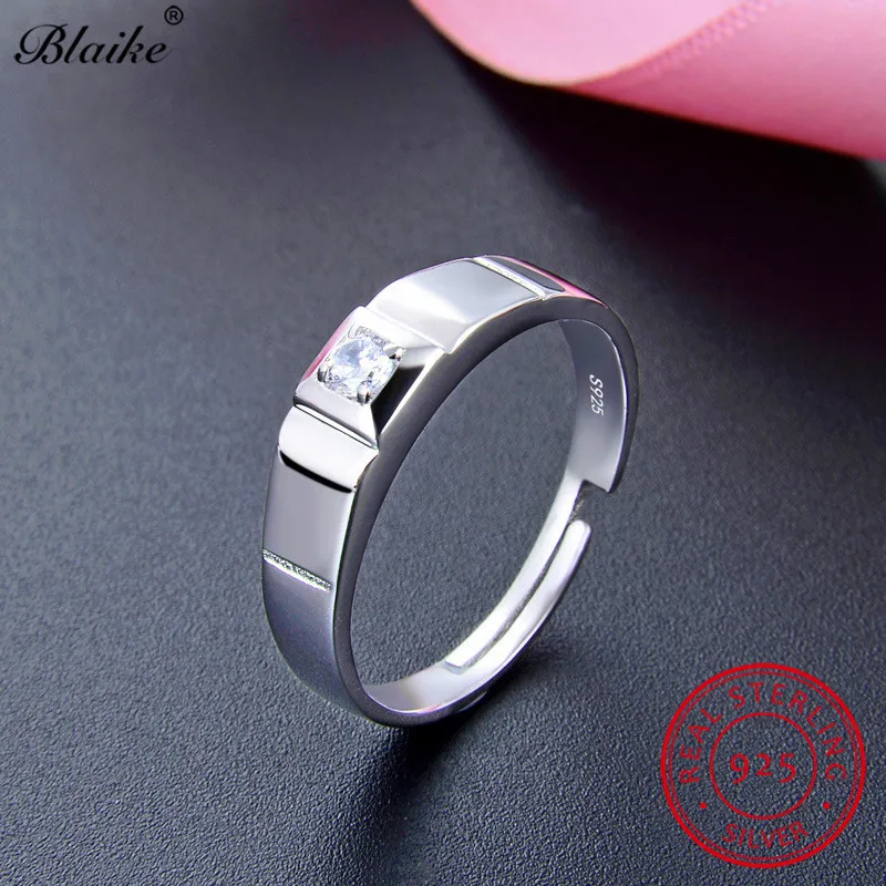 Blaike 925 Серебряные кольца для мужчин женские модные туфли в лаконичном стиле