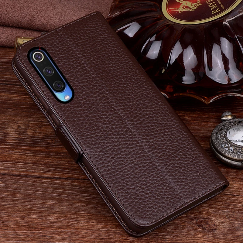 Чехол-книжка AIBOULLY из натуральной кожи для Xiaomi 9 9SE защитный чехол телефона кожаный