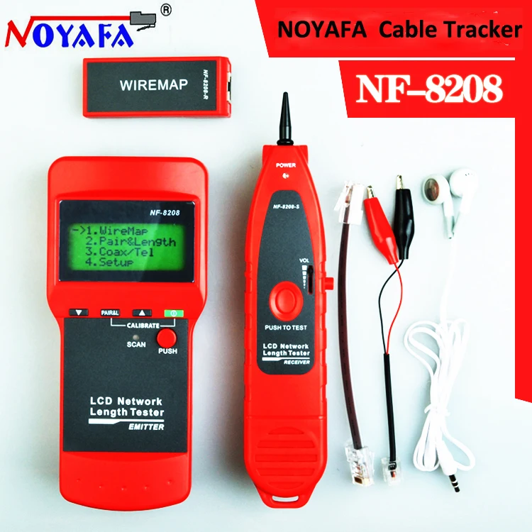 NOYAFA NF-8208 ЖК-дисплей сетевой LAN Кабельный тестер провода трекер Tracer Сканер длины RJ45