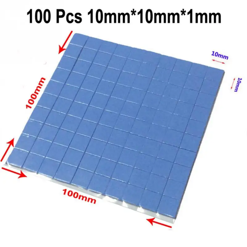 

High quality 100 pcs Thermal Pad GPU CPU Heatsink Cooling Conductive Silicone Pad 10mm*10mm*1mm