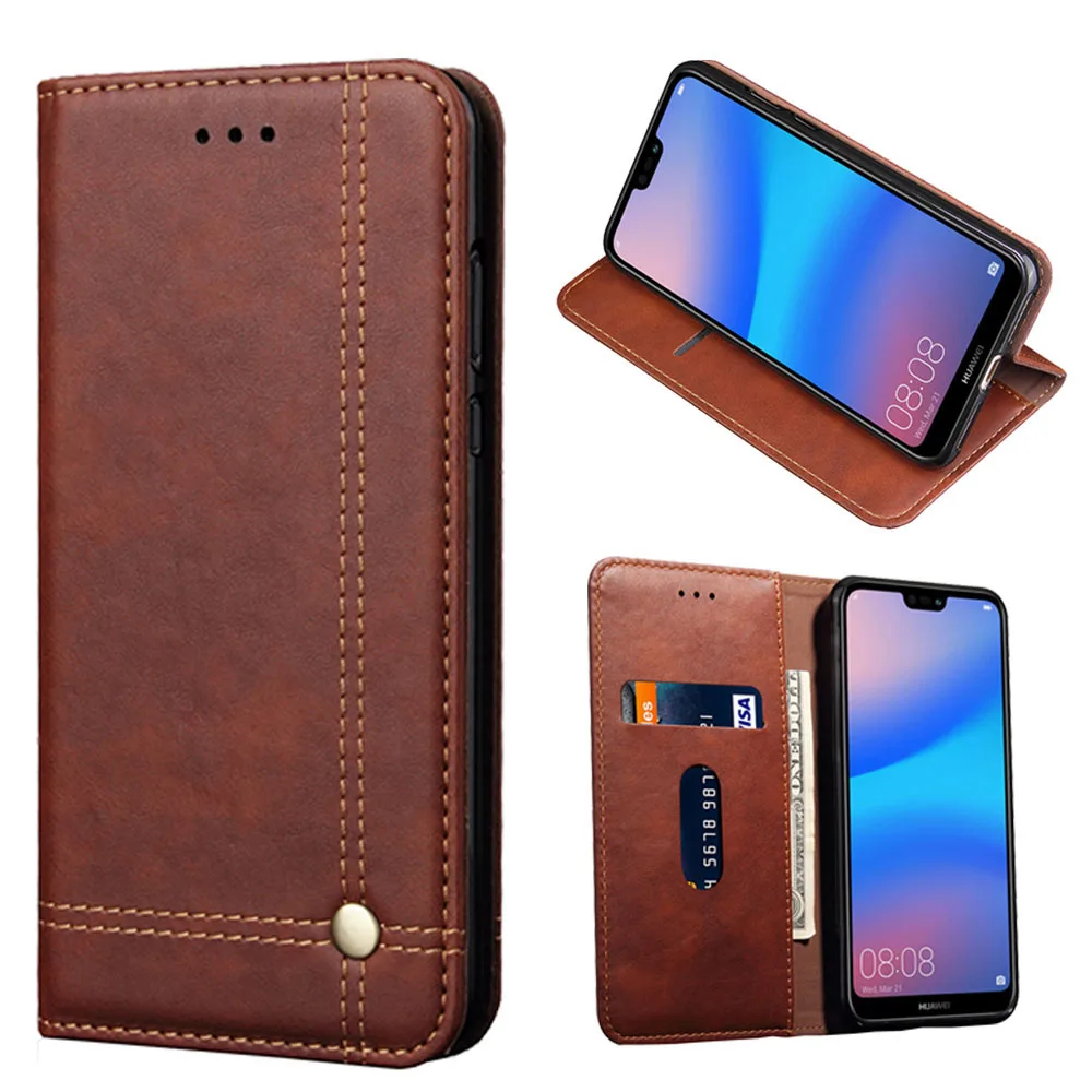 Роскошный чехол для телефона s huawei Nova 3i кожаный книжка на магните кошелек Coque с