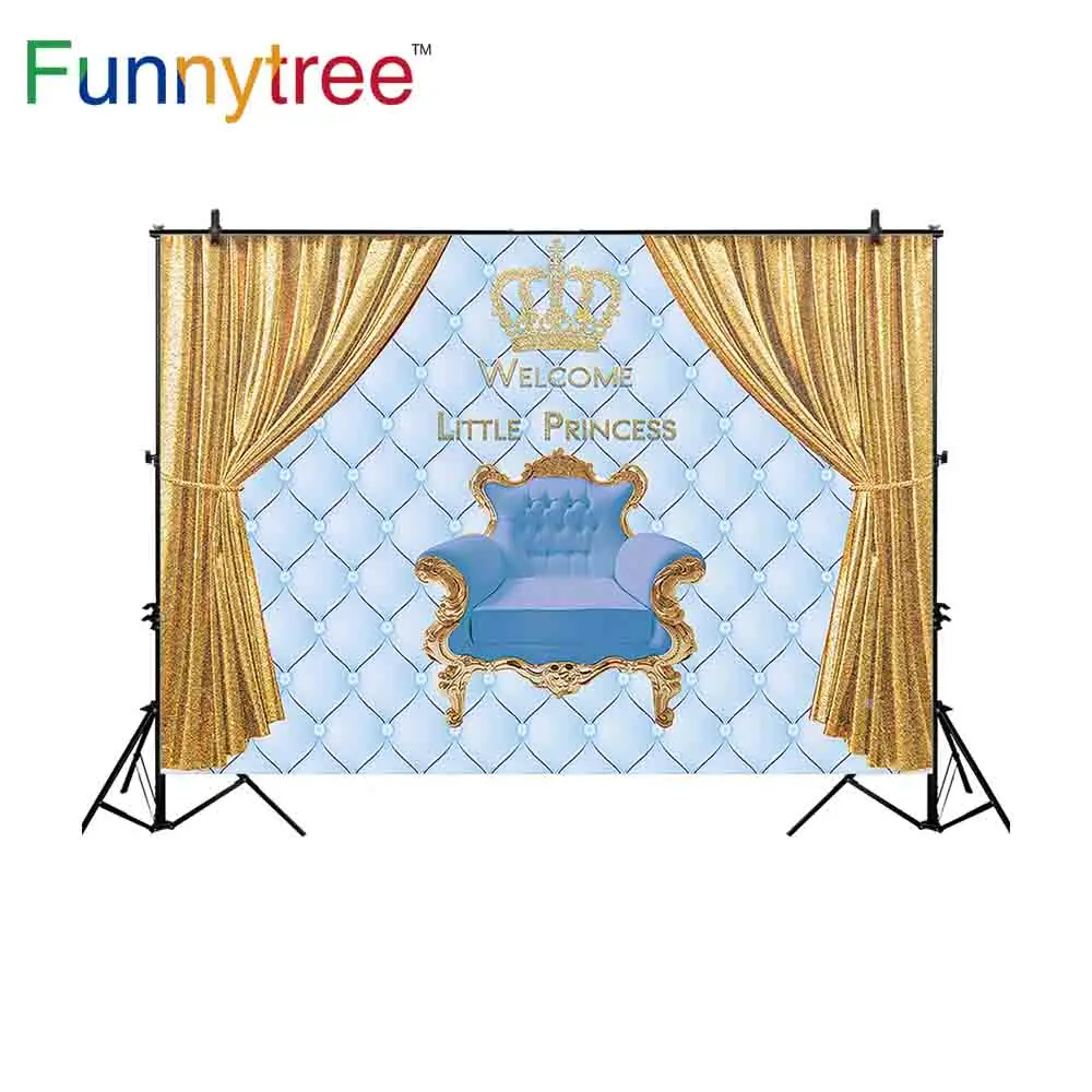 Фон Funnytree для студийной фотосъемки с изображением синего ворса короны Роскошной