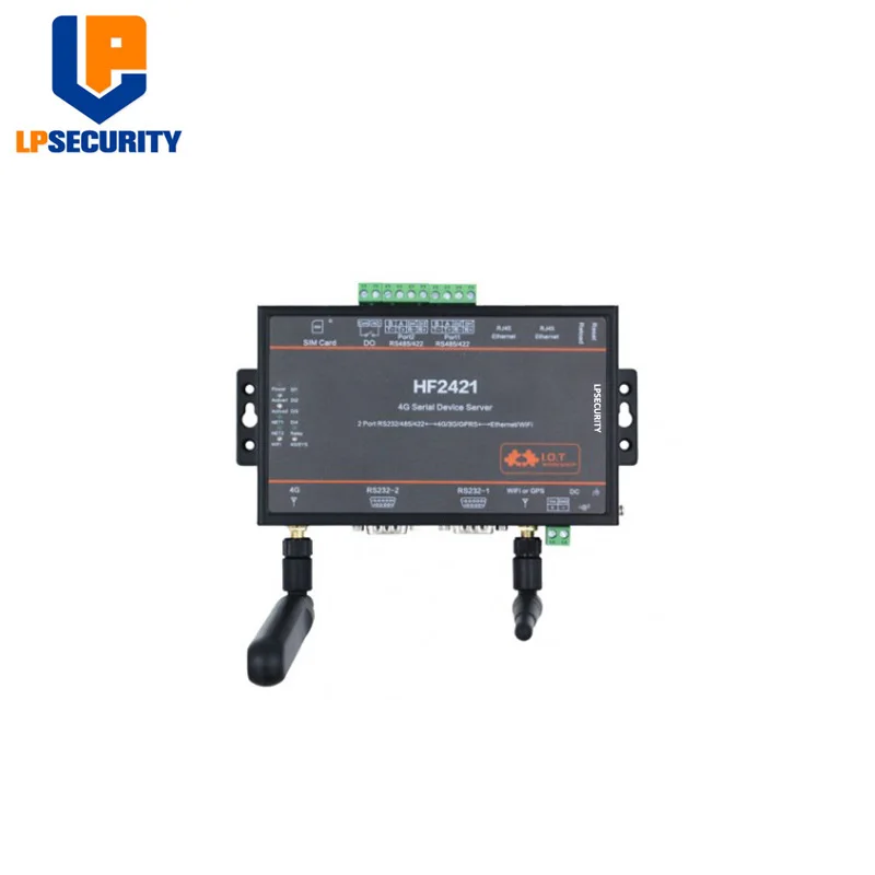 LPSECURITY 2 порта 4G Серийный Сервер устройства RS232 RS485 RS422 перейти к Ethernet Wifi через 4G/3G/GPRS