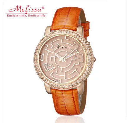 MELISSA New Designer Maze Watch Luxury Crystals Women Watches Japan Quartz Quality Wrist watch Leather Feminino Montre F11460