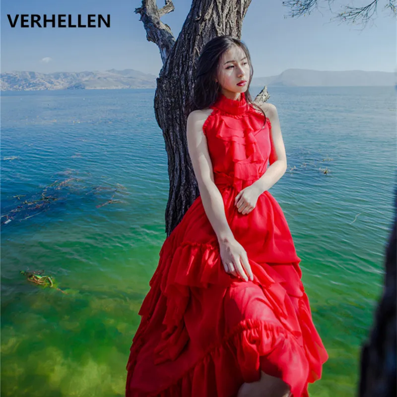 Женское длинное платье без рукавов VERHELLEN летнее дизайнерское модель 2019 | Женская