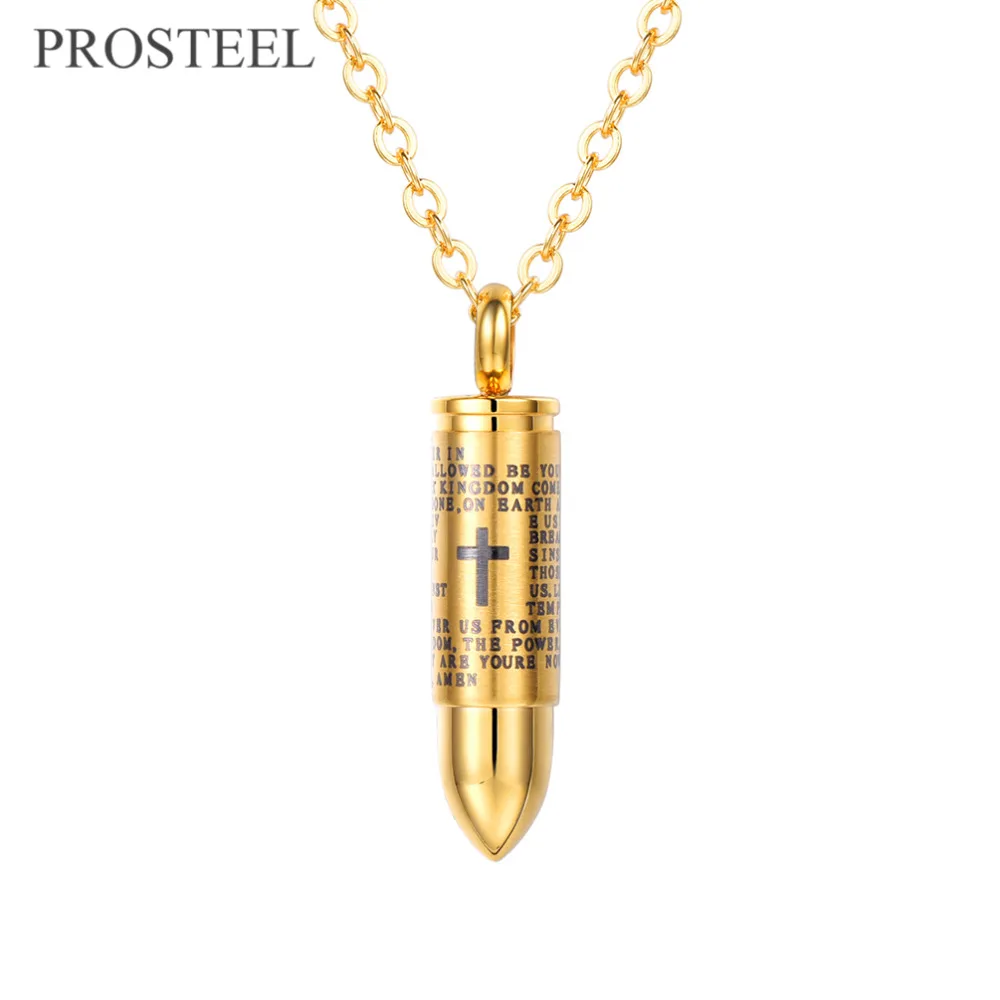 PRO Сталь пуля духи кулон масло Арома диффузор Подвески с крестом хип-хоп открыть