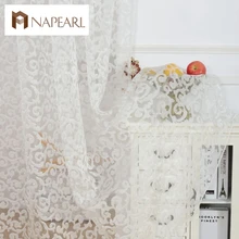NAPEARL, европейский стиль, жаккардовый дизайн, украшение для дома, современный занавес, тюль, ткань органза, прозрачная панель, обработка окна, белый цвет