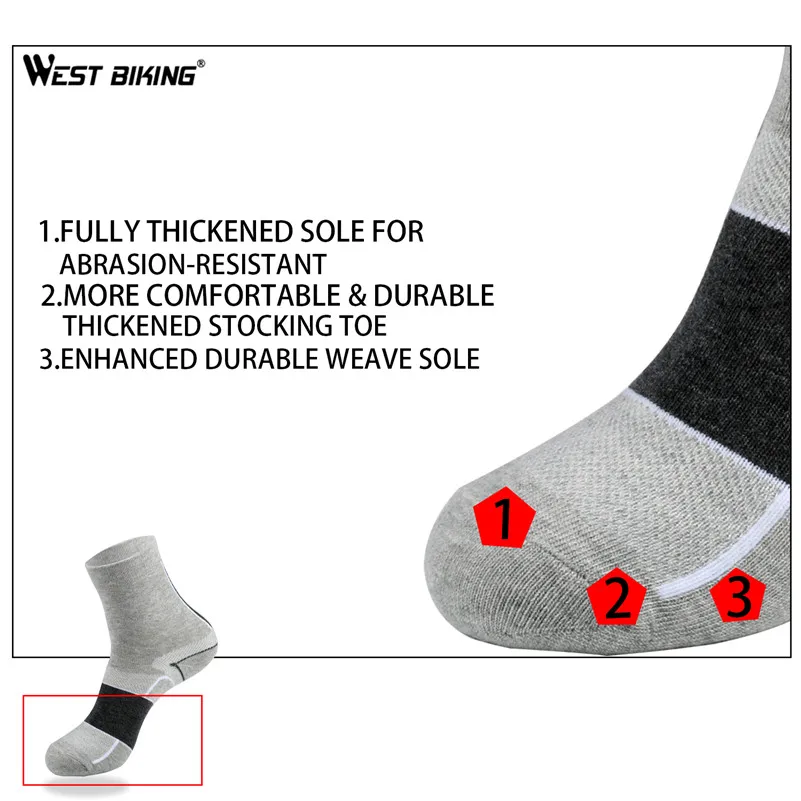 Мужские носки WEST BIKING дышащие эластичные спортивные Профессиональный