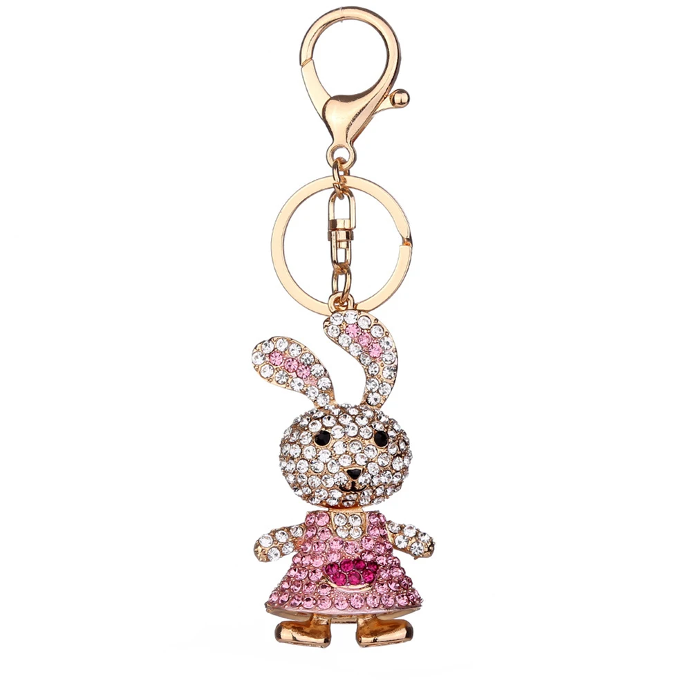 Cute Rhinestone Rabbit Pendant Women Key Chain Bag Purse Decoration Keyring | Украшения и аксессуары