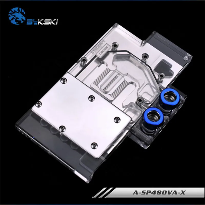 Водяной блок Bykski с полным покрытием графического процессора для Sapphire Radeon R9 RX470 RX480
