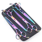 Профессиональные японские ножницы для ухода за домашними питомцами, набор парикмахерских ножниц для стрижки и филировки, 7 дюймов, 4 комплекта