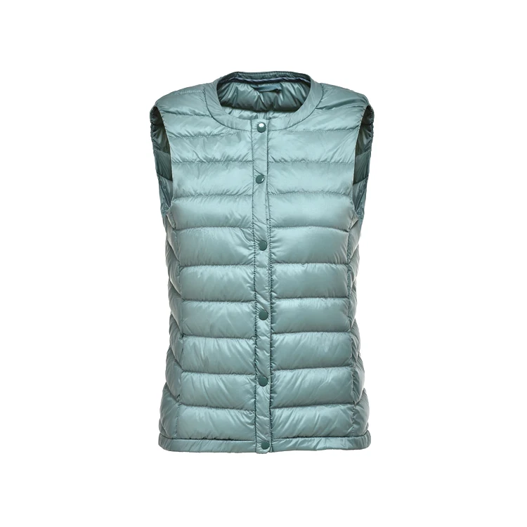 Fitaylor New Ultra Light 90% White Duck Down Women Vest Coat Sleeveless Jacket Autumn Winter Round Collar | Женские пуховики