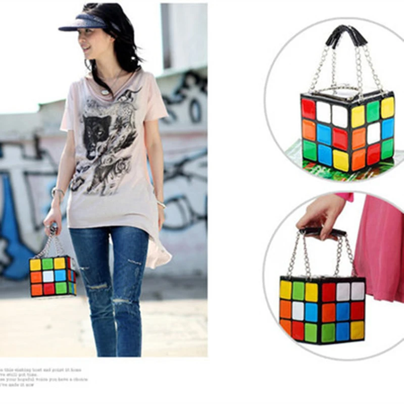 Женская сумка на плечо Геометрическая милая красочная волшебная кубической