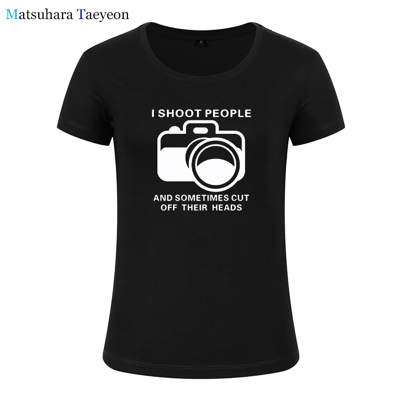 Модные женские футболки с надписью I Shoot People Забавные для фотосъемки камерой