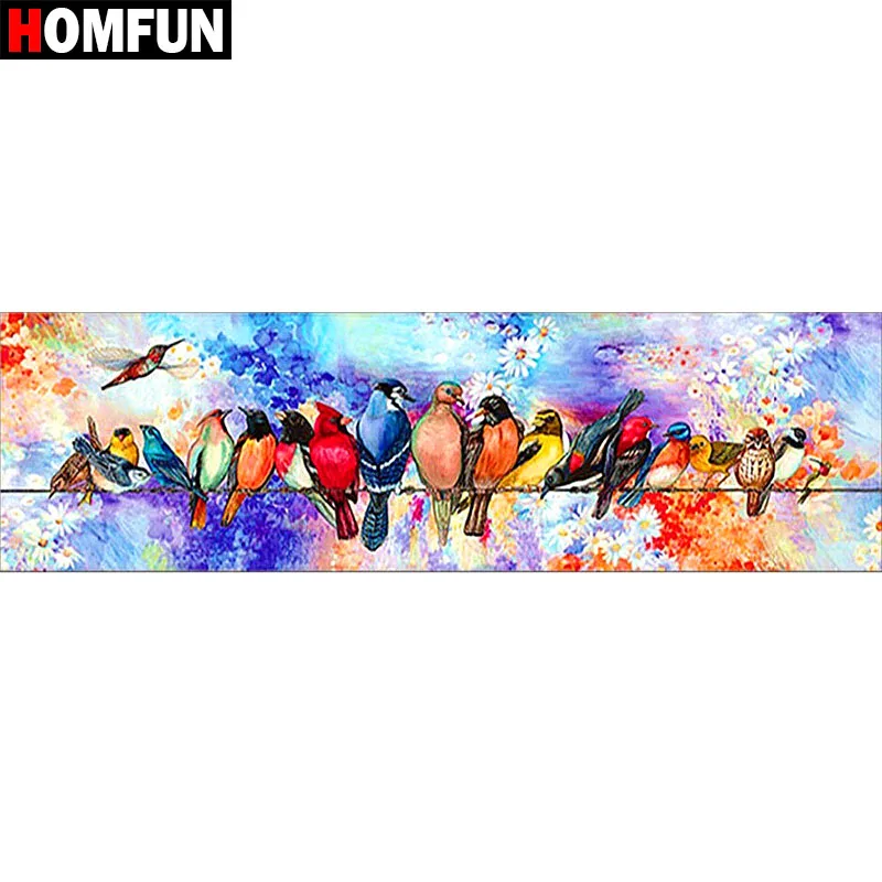 HOMFUN Full Square/Round Drill 5D DIY Diamond Painting &quotColored bird&quot 3D Embroidery Cross Stitch Home Decor Gift | Дом и сад