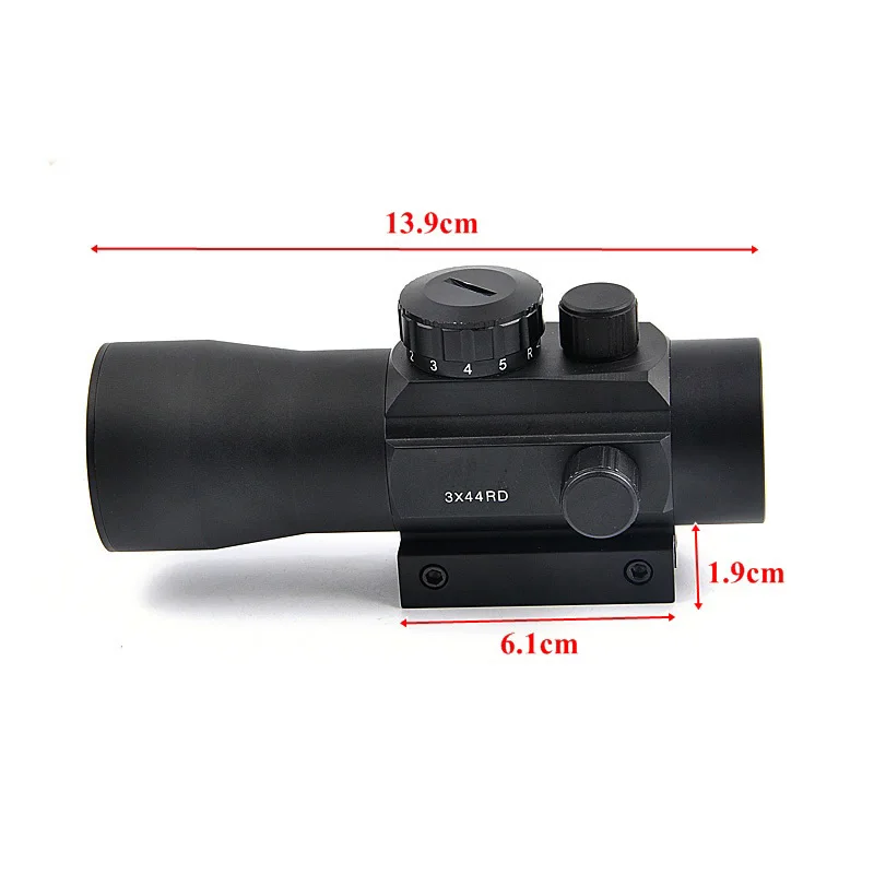 Тактический охотничий прицел Air Red dot 3X44 с красной точкой для крепления на рельсах