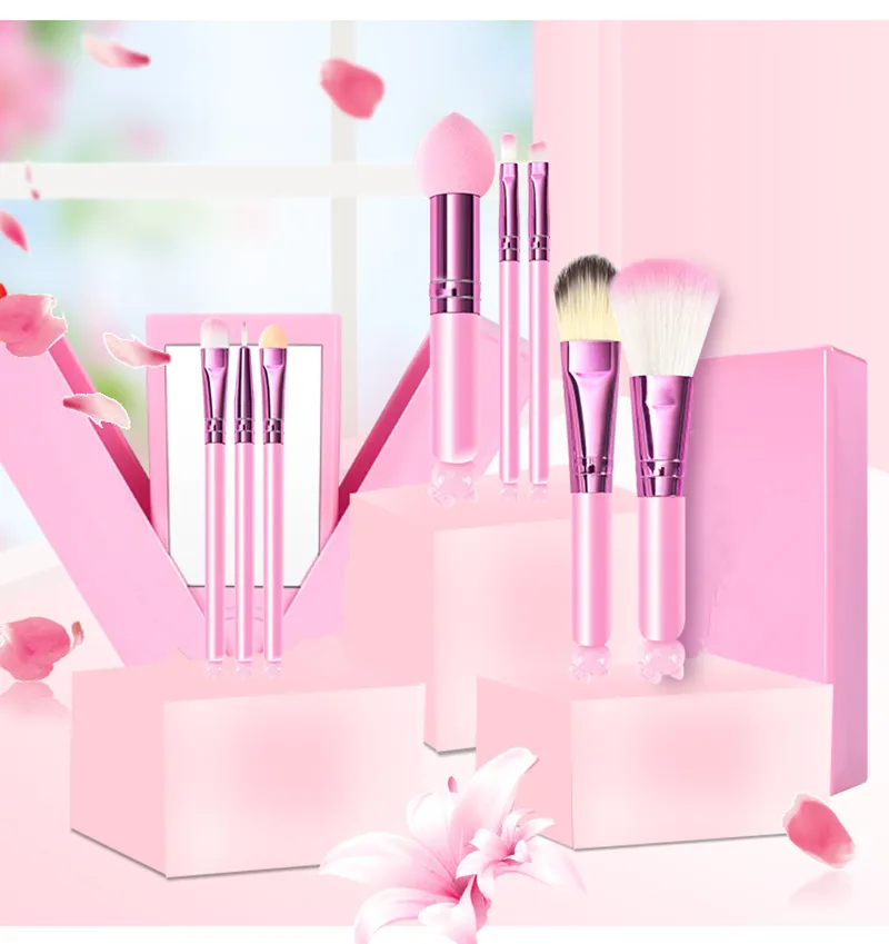 Kawaii Make up Кисти для девочек милый кистей макияжа набор косметический глаз Фонд