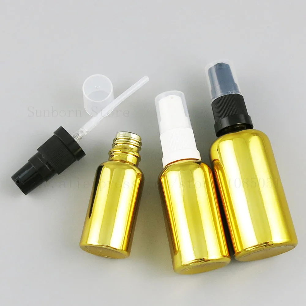 Роскошные золотые пустые Стекло бутылки насоса Портативный косметический крем