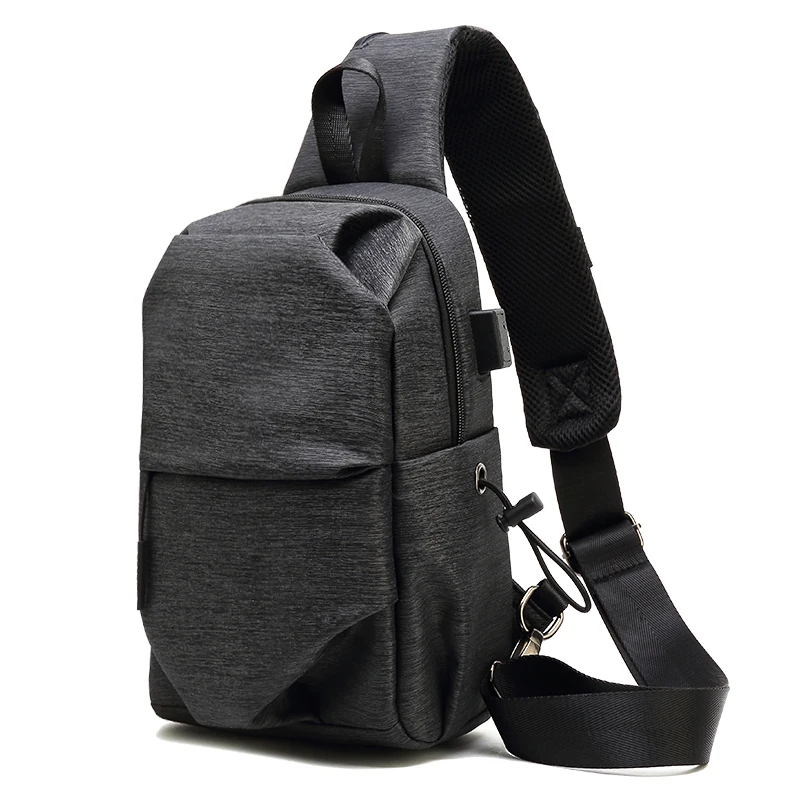 Многофункциональные сумки через плечо мужские нагрудные с usb зарядкой короткие