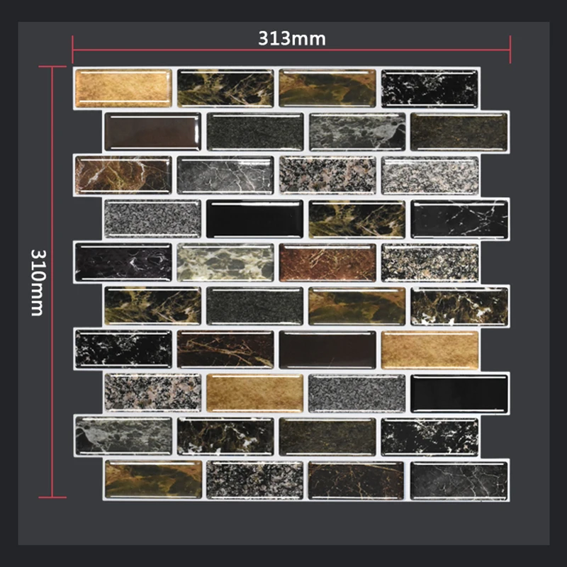 313*310 мм/шт. 3D мозаичные наклейки для кухни ванной ремонта водонепроницаемые