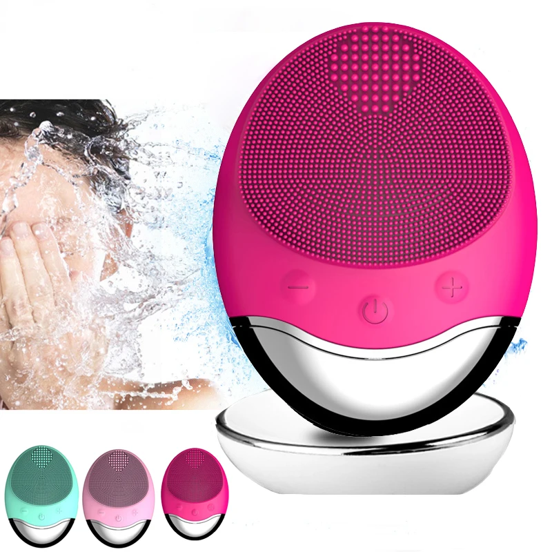 

Electric Facial Cleansing Brush No Dead Corner Pore Dirts Cleanse Anion Imported Anti Aging Wireless Charge Silicone Brush